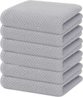 Homaxy 100% Cotton Waffle Weave Kitchen Dish Towels 6-Pack, Light Gray | 13 x by Homaxy