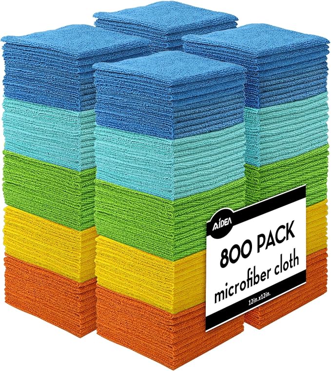 AIDEA Microfiber Cleaning Cloth, Soft Absorbent Rags, Microfiber Towels by AIDEAHOME
