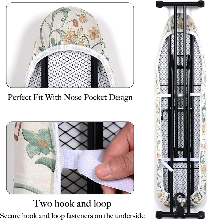 veiox 15″x54″ Ironing Board Cover and Pad, Heatproof Surface, Easy Fit Elastic - Image 3