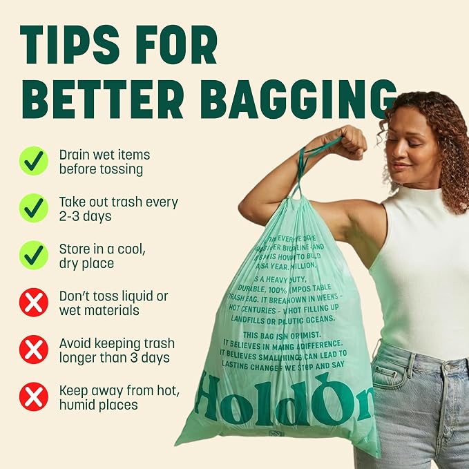 HoldOn Compostable Tall Kitchen Drawstring Bags - Image 5