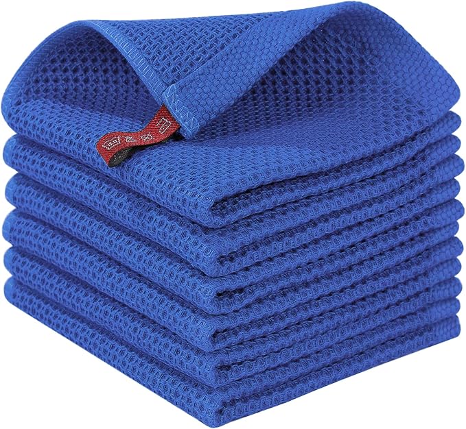 Homaxy 100% Cotton Waffle Weave Kitchen Dish Cloths 6-Pack, Ultra Soft by Homaxy