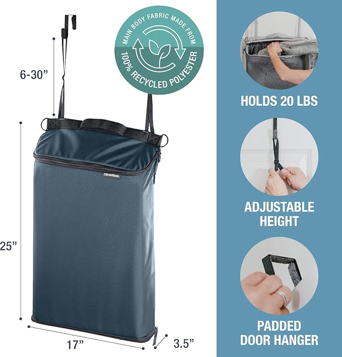 CleverMade Hanging Laundry Hamper Bag - Image 2