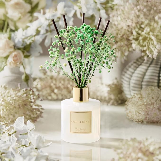 Reed Diffuser - White Jasmine 6.7 Fl.oz Reed Diffuser Set - Image 4