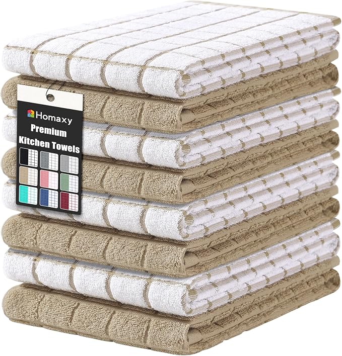 Homaxy Large Premium Cotton Kitchen Towels 16"x 28", 8 Pack by Homaxy