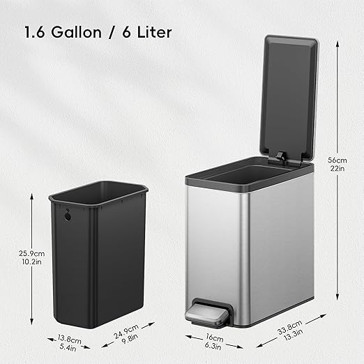 EKO 2 Pack Small Bathroom Trash Can - Image 2
