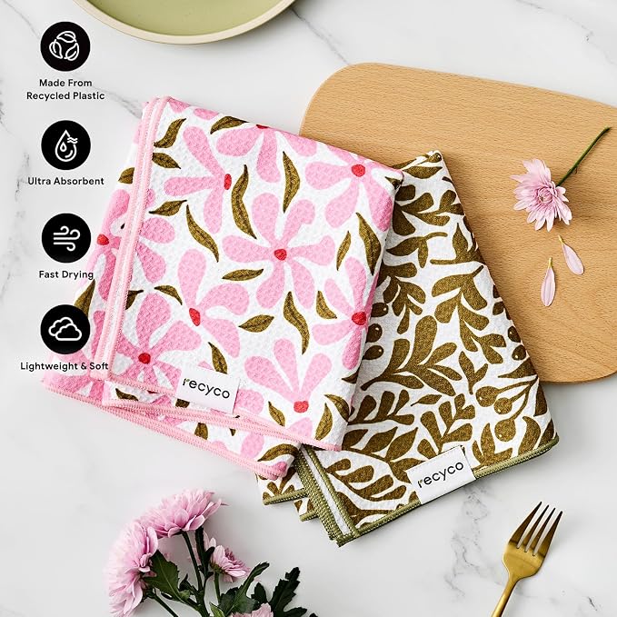 RECYCO Waffle Kitchen Towel Set of 2 - Image 3