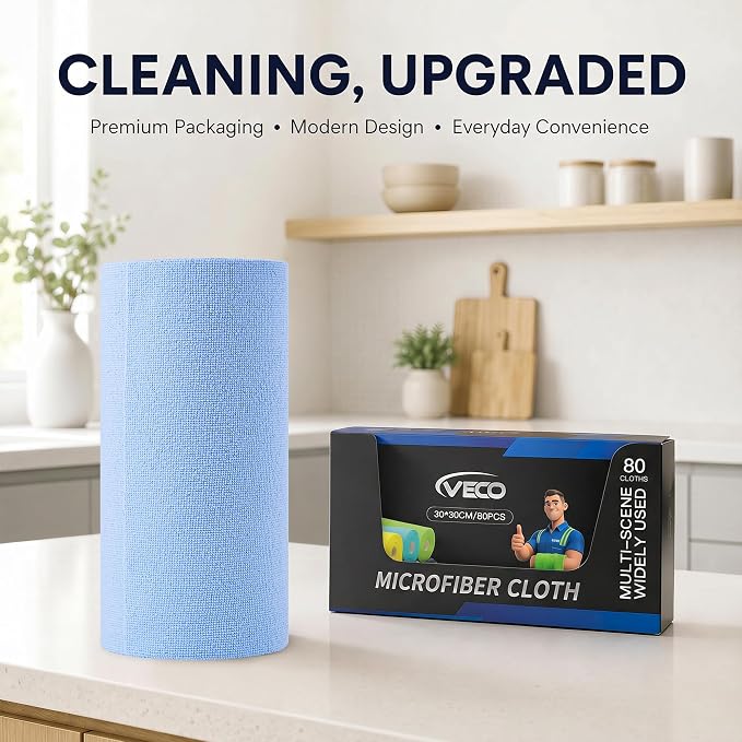 Veco Microfiber Cleaning Cloth Roll 80 PCS - Image 5