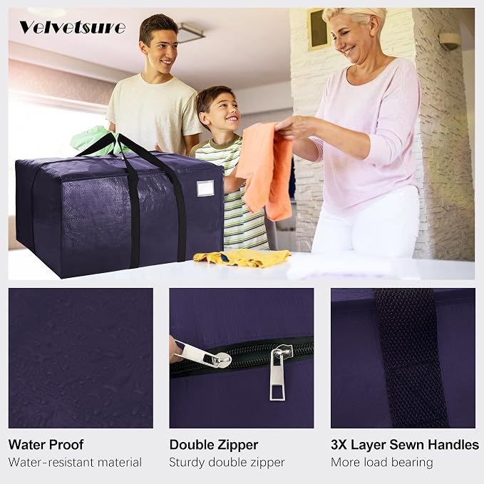 VELVETSURE Heavy Duty Extra Large Moving Bags W/Backpack Straps - Image 3