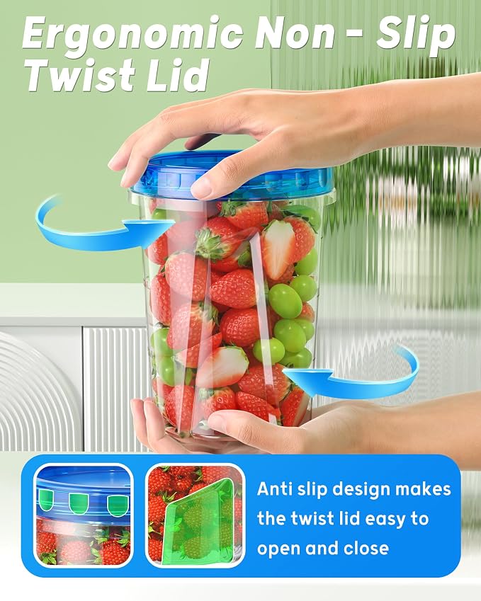 BiuLeon 6 Pack-33oz Freezer Storage Containers, Plastic Food Storage Containers - Image 3