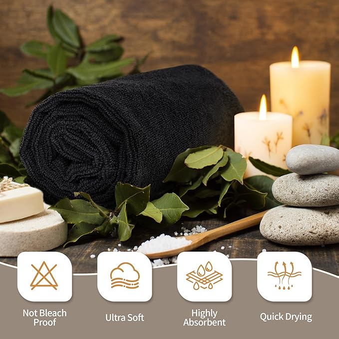 Salon Towels 24 Pack, Quick Dry Gym Towels, Spa Face Towel, Absorbent - Image 5