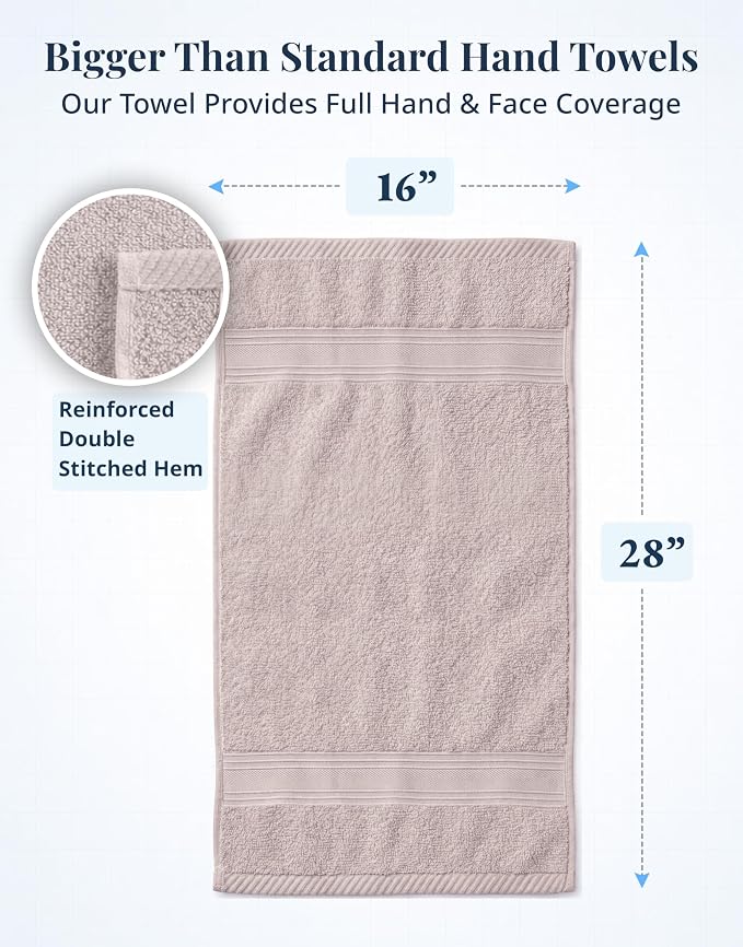 LANE LINEN Soft Hand Towels 100% Cotton 4 Pack Soft Absorbent - Image 3