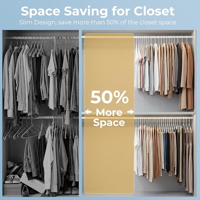 HOUSE DAY White Plastic Hangers 120 Pack, Slim Space-Saving Clothes Hangers | - Image 6
