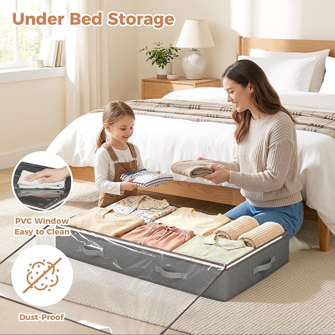 95L Under Bed Storage Containers, 6 Pack Storage Bins, wrapping paper - Image 2
