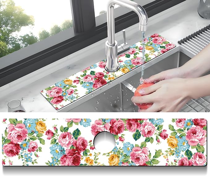 Kitchen Sink Splash Guard Faucet Mat Super Absorbent Fast Drying Mat Sink - Image 2