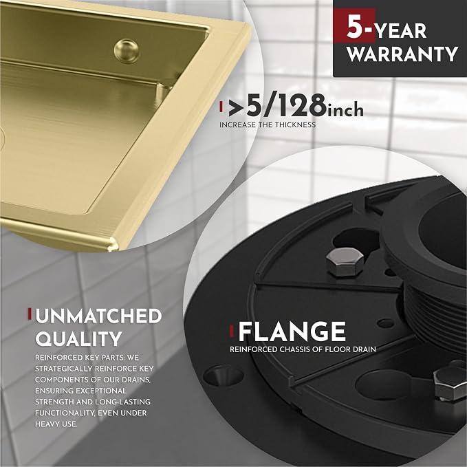 4 Inch Square Shower Floor Drain - Image 3