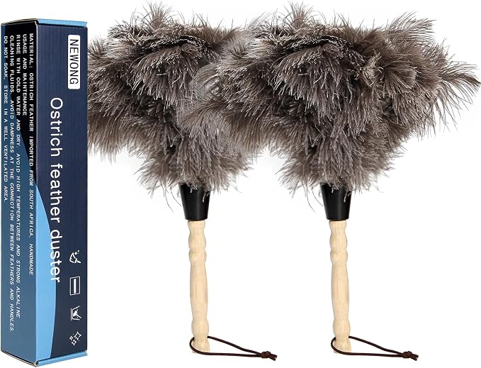 2 Pcs Ostrich Feather Dusters by NEWONG