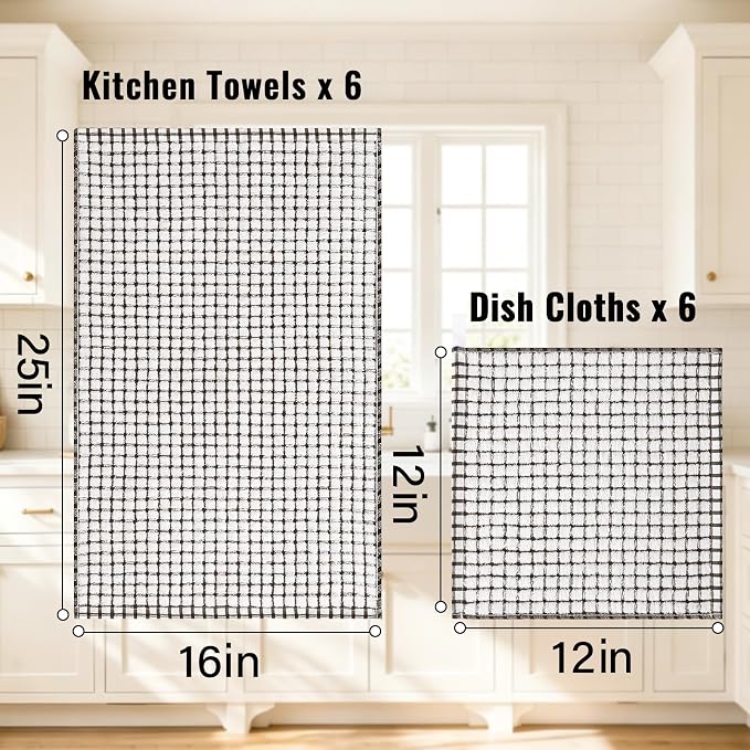 Homaxy Kitchen Towels and Dishcloths Set, Dark Brown - Image 3