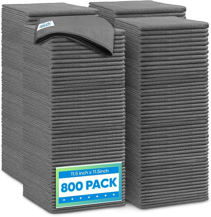 HOMEXCEL 800 Packs Microfiber Cleaning Cloth, 11.5 x 11.5 inch Microfiber Towels by HOMEXCEL