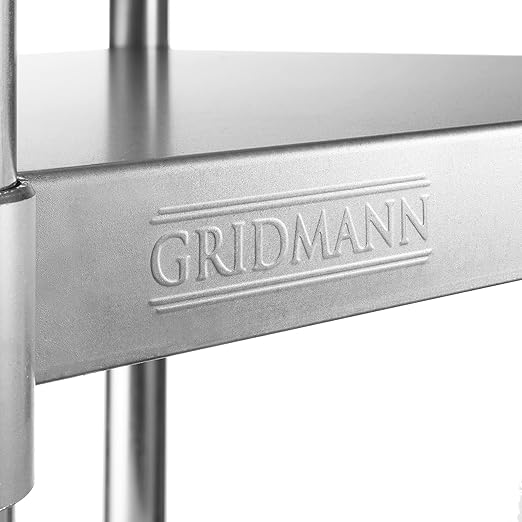 GRIDMANN Stainless Steel Work Table 18 x 30 Inches, NSF Commercial Kitchen Prep Table with Under Shelf for Restaurant and Home