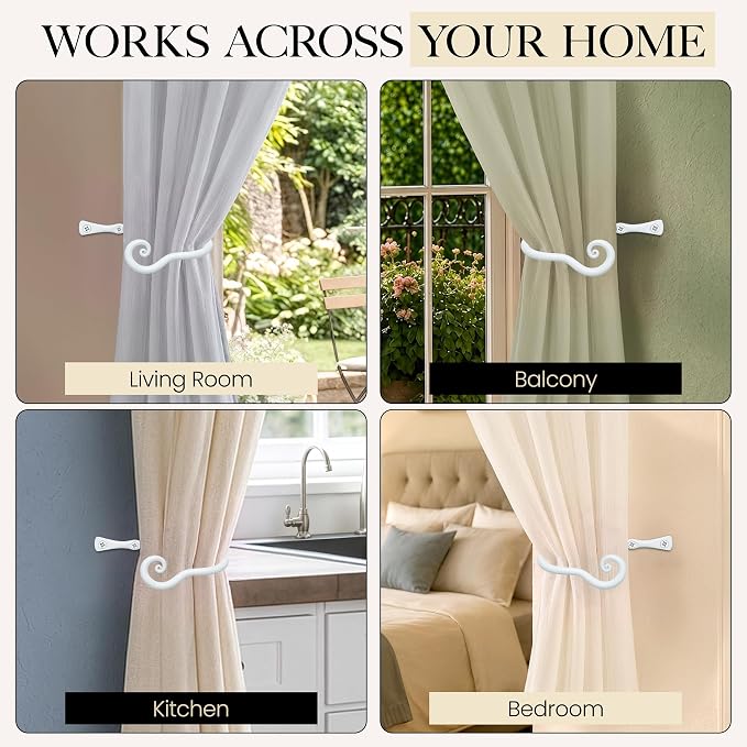 RTZEN Metal Curtain Tiebacks, Drapery Holders - Image 6