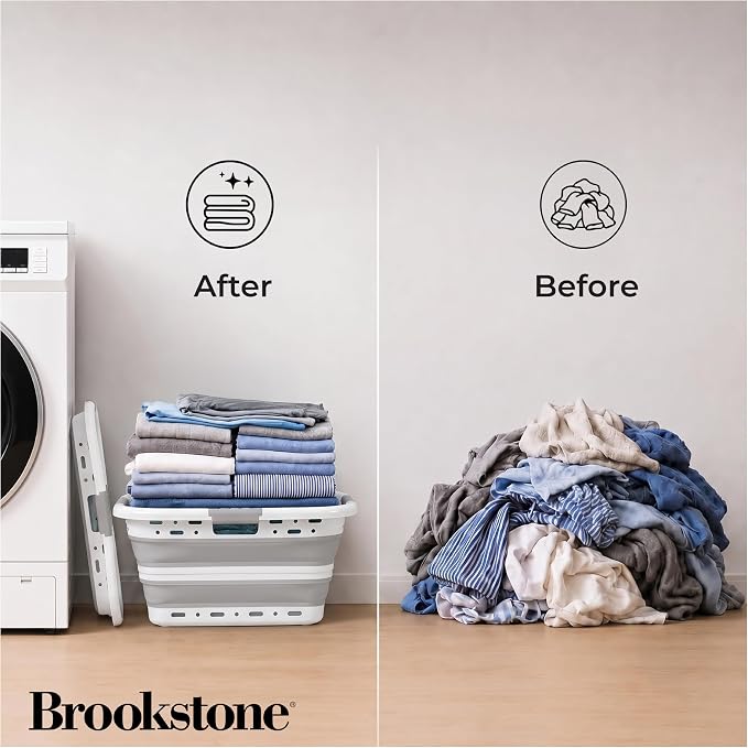 Brookstone 11 Gal Collapsible Laundry Basket - Image 3