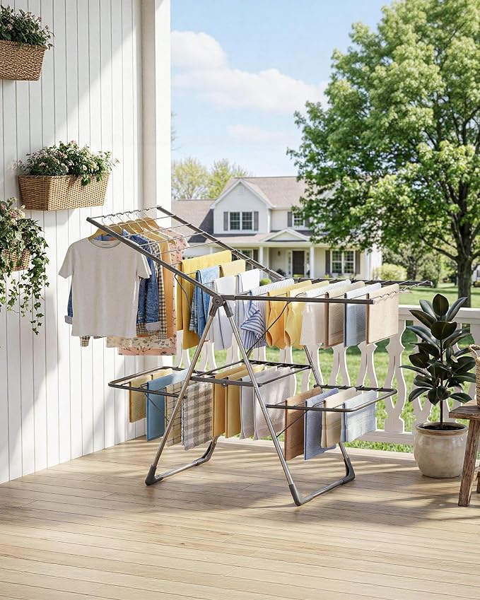 Sakugi Clothes Drying Rack, Foldable 2-Level - Image 7