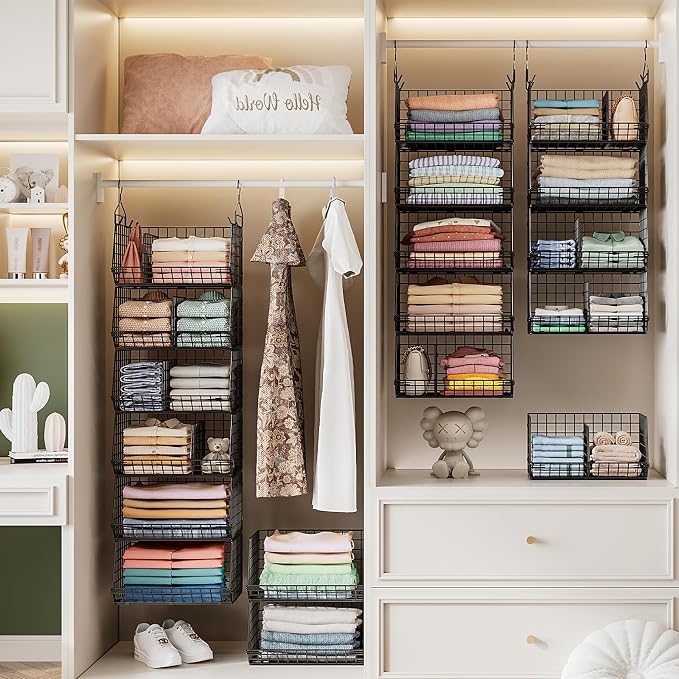 Jautokerdar 6 Tier Extra Large Hanging Storage Organizer, Hanging Closet Shelves - Image 4