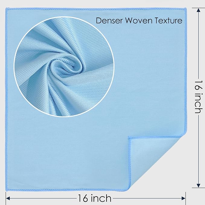12 Pack Microfiber Glass Cleaning Cloth 16 Inch X 16 Inch Polishing Cloths - Image 2