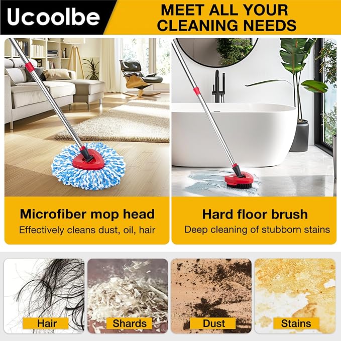 Spin Mop Replace Head for O-Cedar RinseClean 2-Tank Mop Refill, 4+3 Pack - Image 5