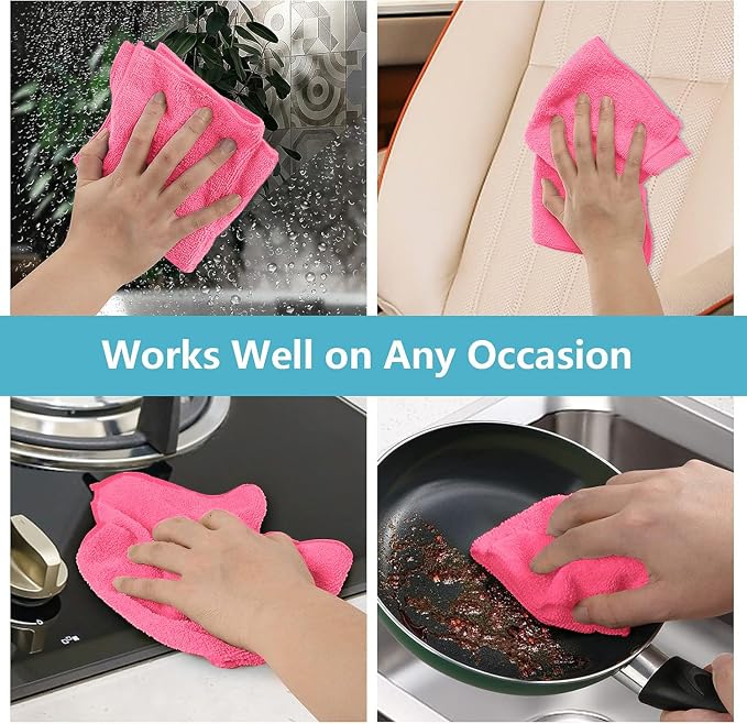 HOMEXCEL 8PK Microfiber Cleaning Cloth, Cleaning Rags - Image 7