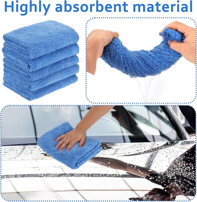 5 PCS Extra Large Microfiber Cleaning Cloth 30"x20", Washable Reusable Floor - Image 5