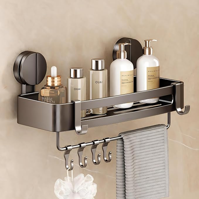 VOLPONE Shower Caddy Suction Cup, 1 Pack Corner Shower Shelves No Drilling by VOLPONE