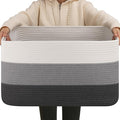 OIAHOMY Blanket Basket Laundry Basket Dog Toy Basket 75L Dark Grey by MasterofSpaceOptimization