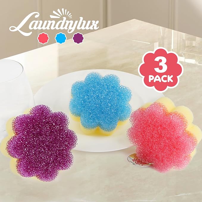 LAUNDRYLUX Scrub Sponge, Dual-Sided Temperature-Responsive Scrubber | - Image 2