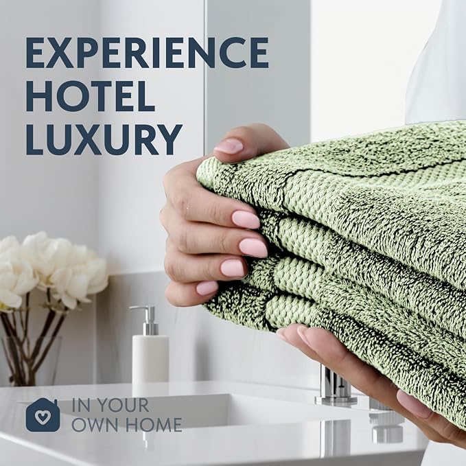 White Classic Luxury Mint Green Hand Towels - Image 6