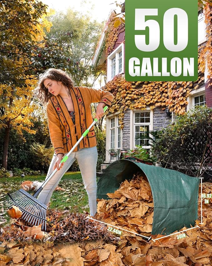 2 Pack 50 Gallon Dustpan-Type Garden Bag - Image 7