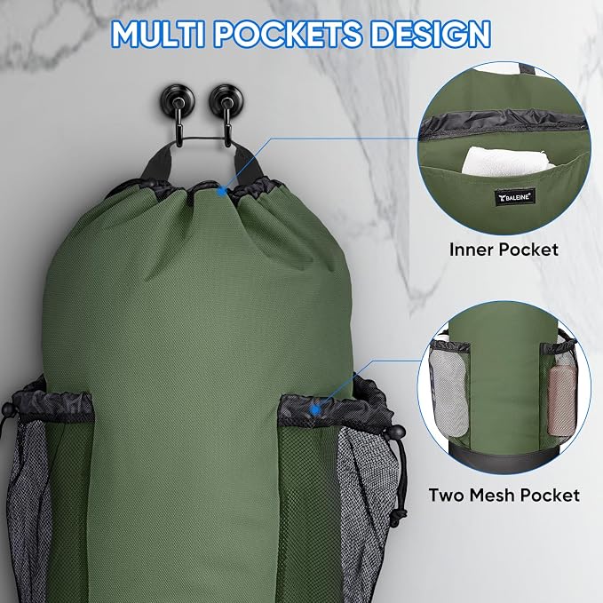 BALEINE 2PK 150L Laundry Bag Backpack, 900D Oxford Fabric Large Travel Laundry - Image 4