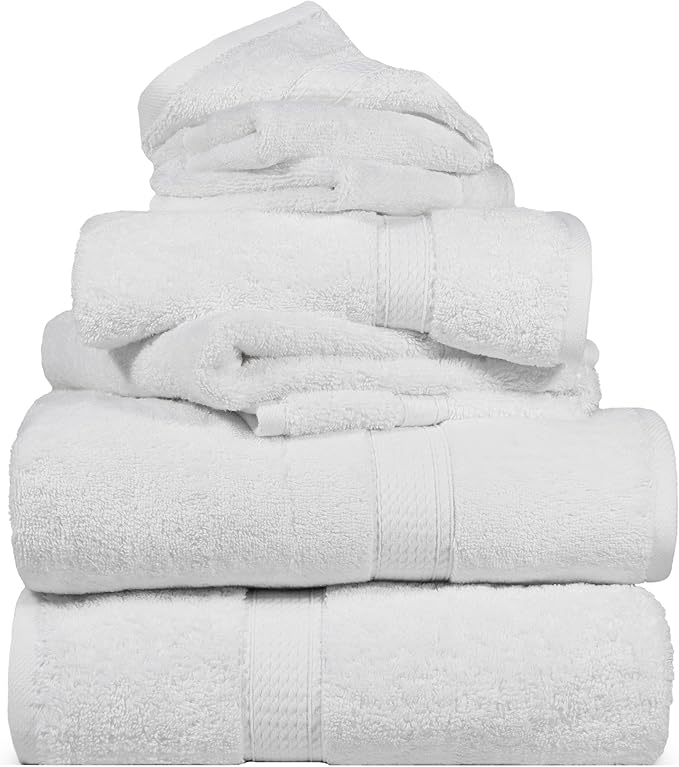 SUPERIOR Egyptian Cotton Ultra Plush & Absorbent, 6 Piece Set, Soft Luxury by SUPERIOR