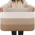 OIAHOMY Blanket Basket Laundry Basket Dog Toy Basket 75L Light Yellow by MasterofSpaceOptimization