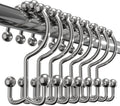 Utopia Bedding Double Glide Shower Curtain Hooks, 12 Pack, Chrome | Premium by UTOPIABEDDING