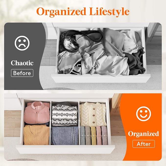 Lifewit 8" Tall Drawer Dividers, Adjustable Deep Drawer Organizer Clothes | 4 - Image 8