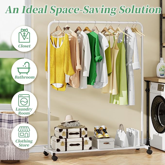 Simple Trending Clothes Clothing Garment Rack, Clothes Organizer, 360° Lockable - Image 3
