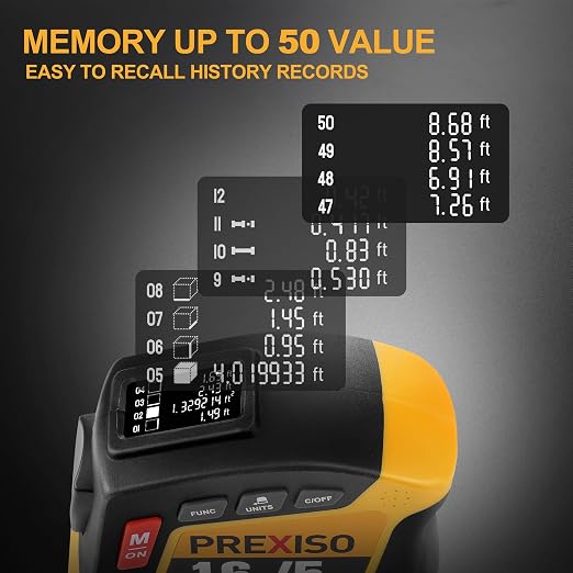 PREXISO 2-in-1 Digital Tape Measure, 16Ft Rechargeable Measuring Tape - Image 8