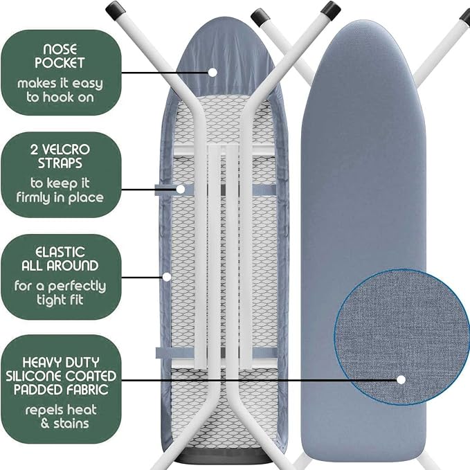 Hearth & Harbor Ironing Board Cover and Pad 15x54 Full Size, Thick Heavy Duty - Image 4