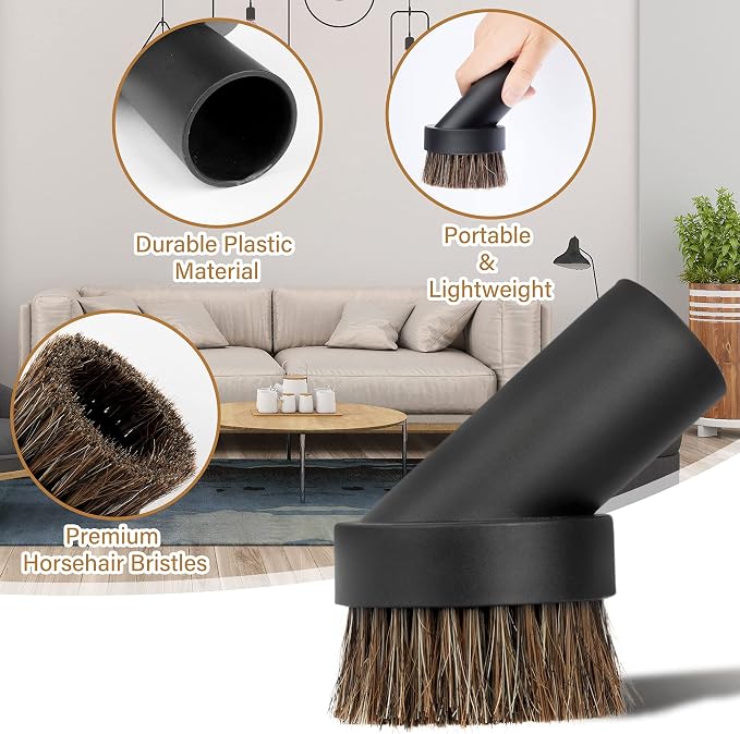 TXIN 4 Pieces Soft Horsehair Bristle Vacuum Attachments Dusting Brush Cleaner - Image 3