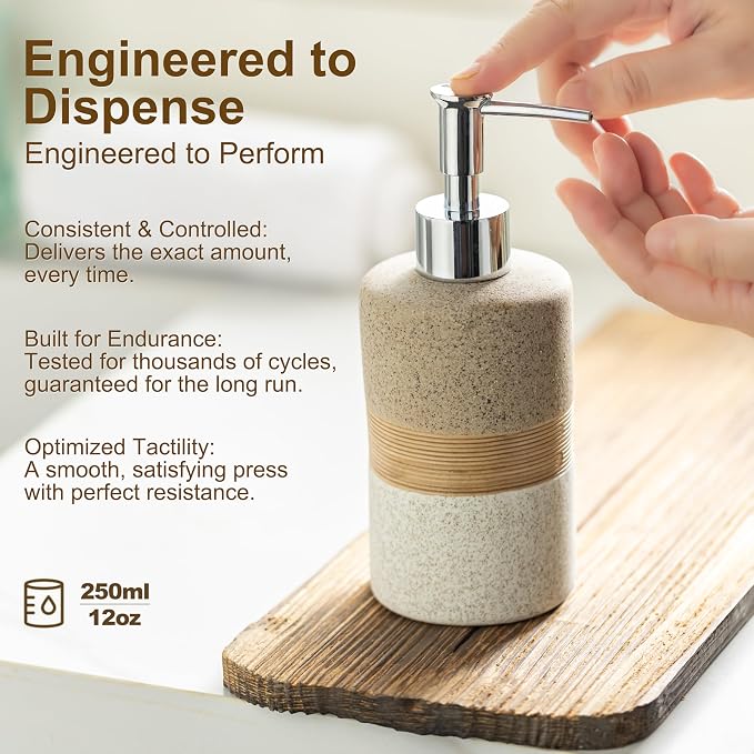 Ceramic Kitchen Dish Soap Dispenser Set - Image 2