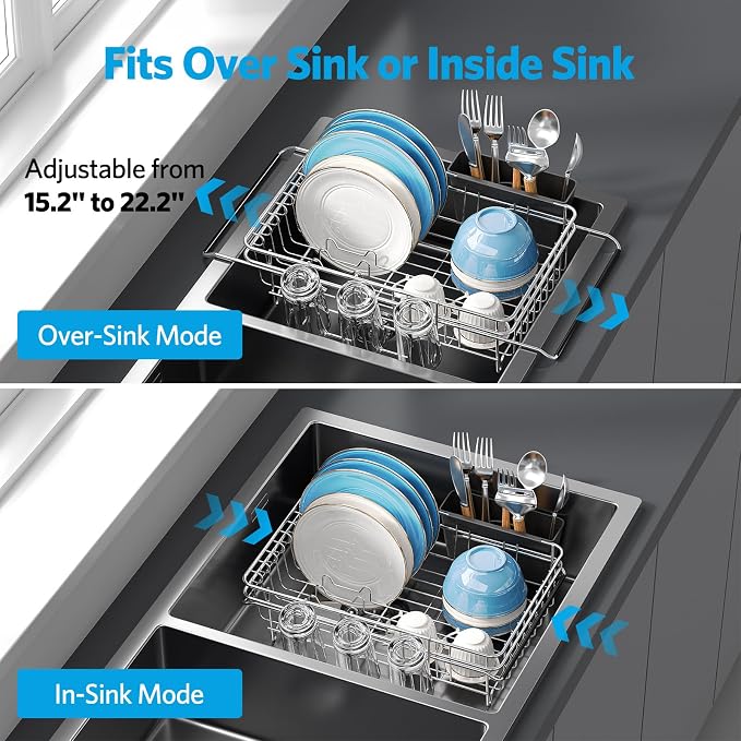 Delamu Over The Sink Dish Drying Rack - Image 2