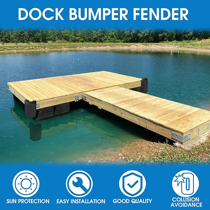 Dock Bumpers Dock Corner Bumper Fender Marine Boat Dock Bumpers for Edge Corner,Inflatable Dock Protection,Soft UV-Resistant Marine-Grade Vinyl,Stainless Steel Mounting Hardware Included,8"x16"