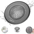 Shower Hair Drain Catcher, 4.4" Anti-Clog Bathtub Drain Cover, Dark Gray | by Wokdada