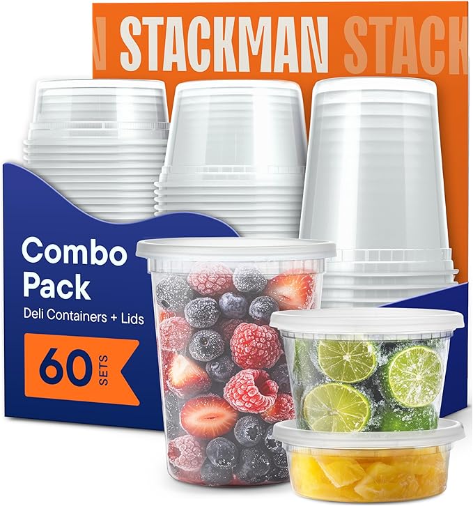Stack Man Plastic Deli Food Storage Containers by StackMan